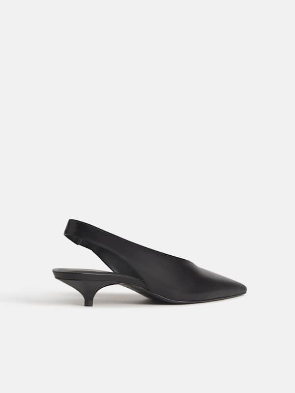 Calista Slingback Heel - Black Leather