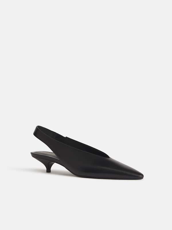 Calista Slingback Heel - Black Leather