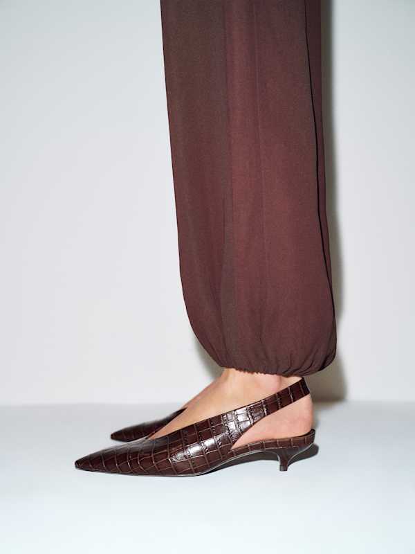Calista Slingback Heel - Chocolate Croc