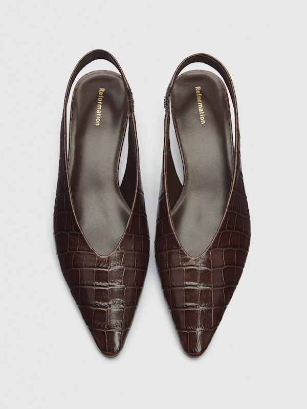 Calista Slingback Heel - Chocolate Croc