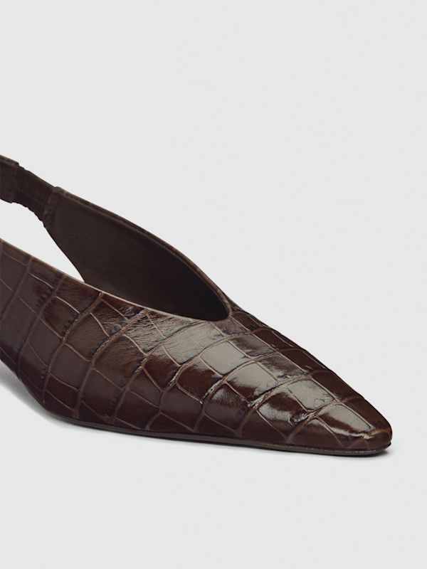 Calista Slingback Heel - Chocolate Croc