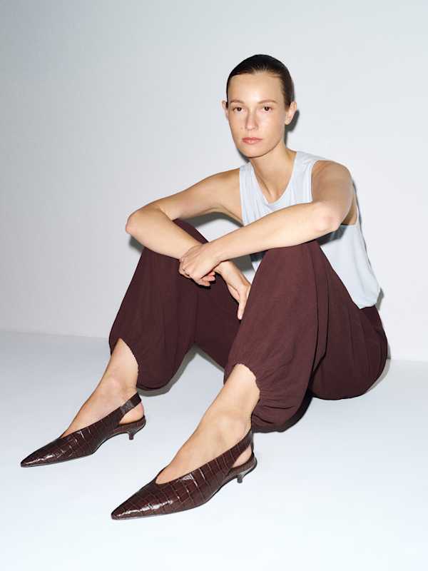 Calista Slingback Heel - Chocolate Croc