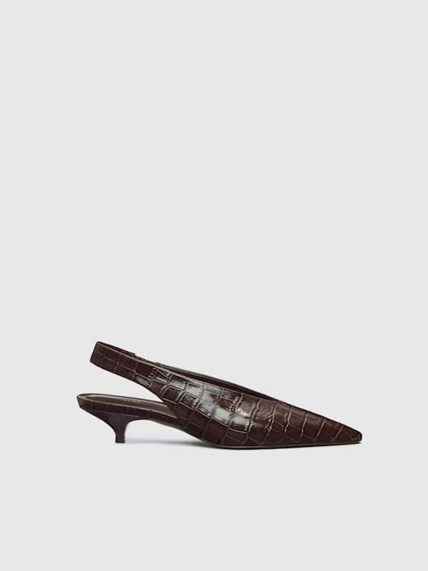 Calista Slingback Heel - Chocolate Croc