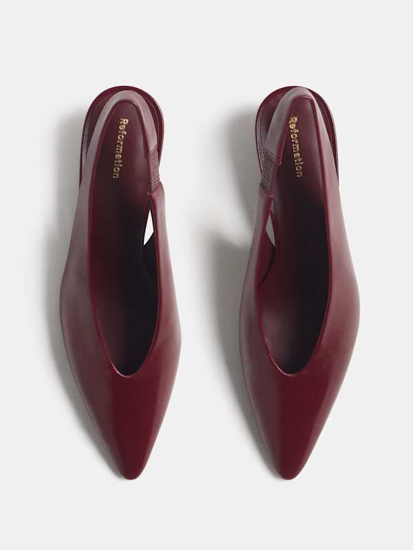 Calista Slingback Heel - Oxblood Leather