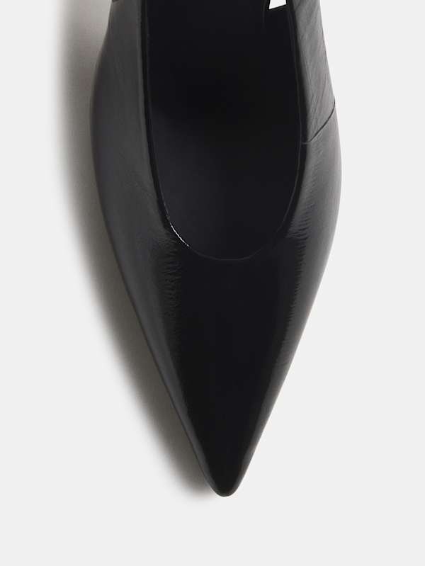 Pillar Slingback Heel - Black Eel