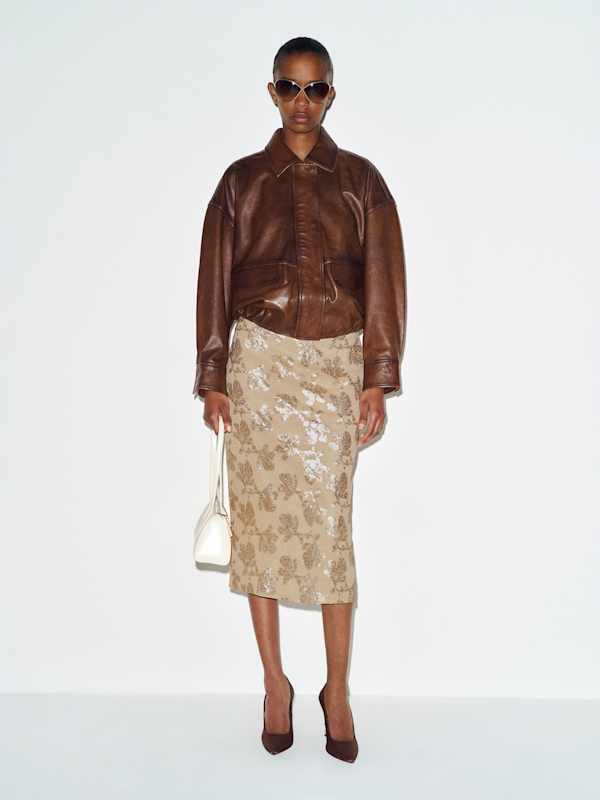 Helen Low Waist Midi Skirt - Antique Sequin