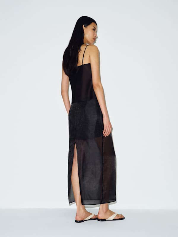 Helen Low Waist Midi Skirt - Black