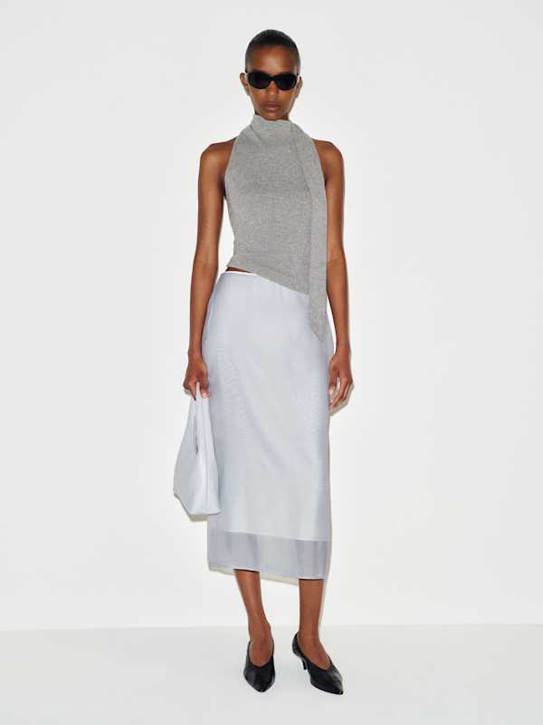 Helen Low Waist Midi Skirt - Icy