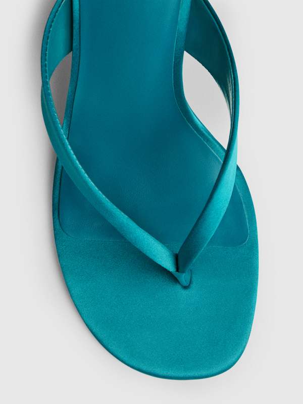 Jessie Wedge Thong - Deep Lagoon Satin