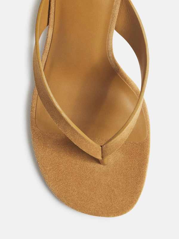 Jessie Wedge Thong - Peanut Butter Suede