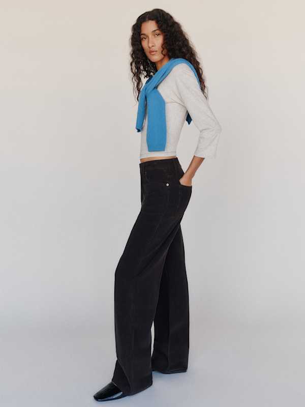 Clyde Low Rise Baggy Jean - Coal Corduroy