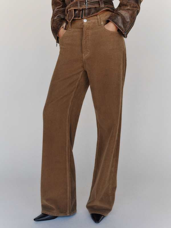 Clyde Low Rise Baggy Jean - Mushroom Corduroy