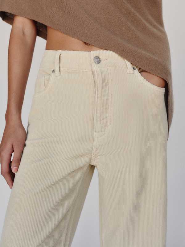 Clyde Low Rise Baggy Jean - Oatmeal Corduroy