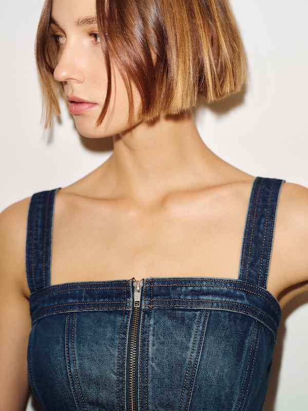 Danielle Stretch Denim Top - Nemi