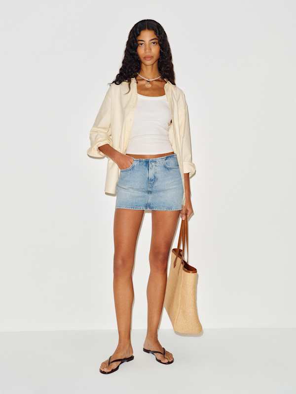 Rylee Low Rise Denim Mini Skirt - Pagee