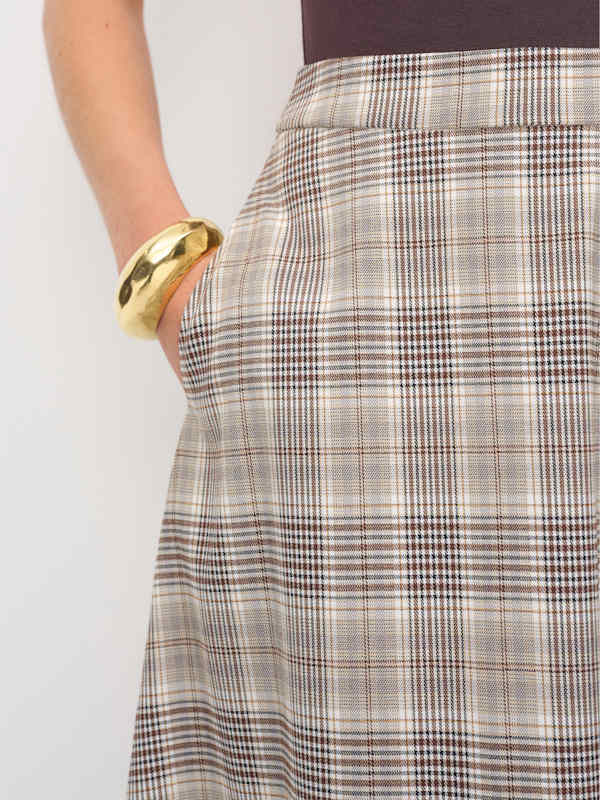 Peony Skirt - Brown Check