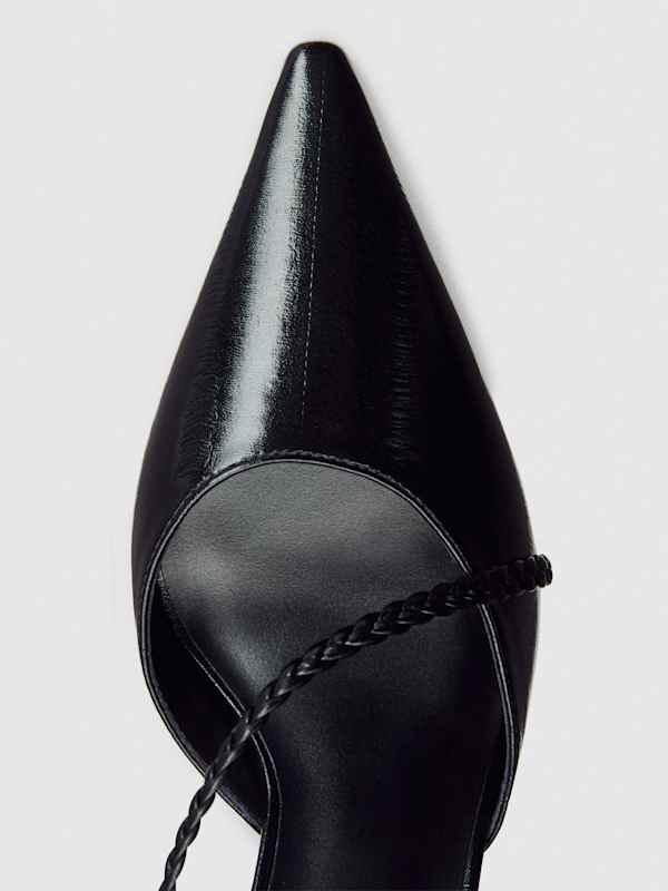Joyce Slingback Heel - Black Eel