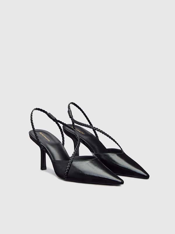 Joyce Slingback Heel - Black Eel