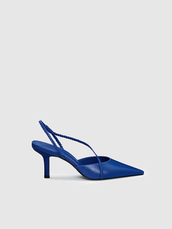 Joyce Slingback Heel - Cobalt Leather