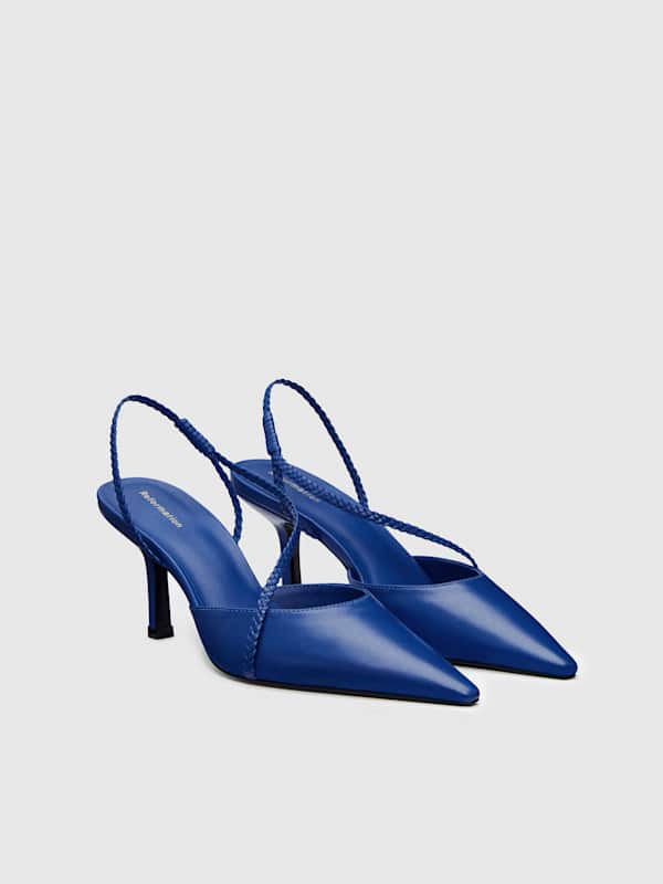 Joyce Slingback Heel - Cobalt Leather