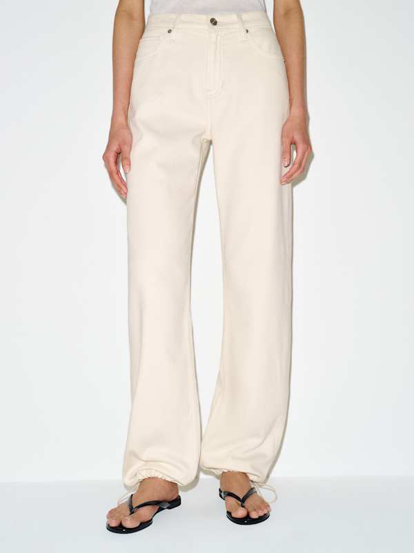 Reece Low Rise Denim Pants - Fior Di Latte
