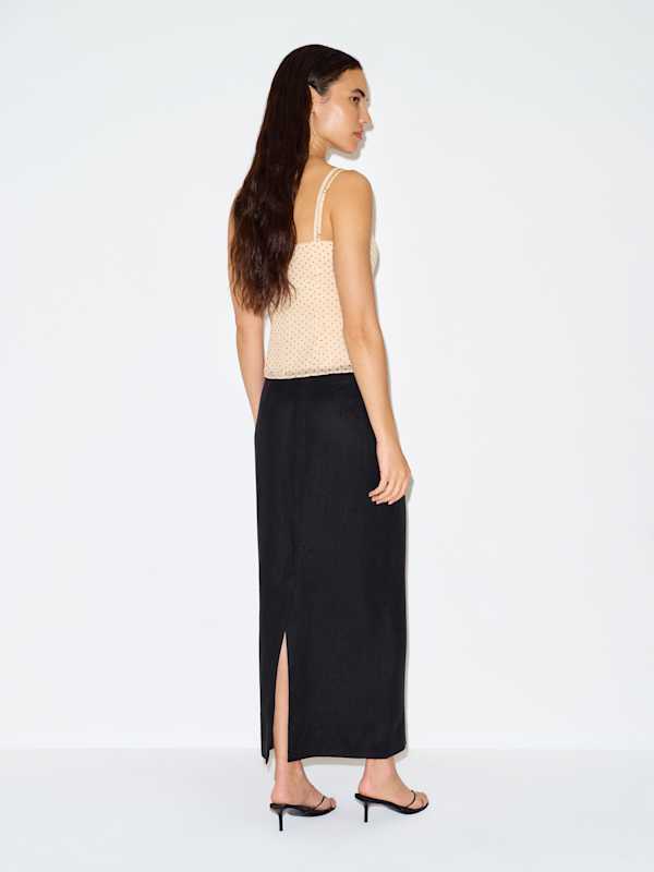Lydia Linen Skirt - Black