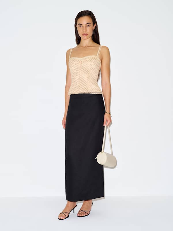 Lydia Linen Skirt - Black