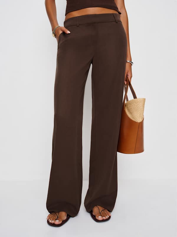 Petites Gisele Low Rise Pant - Cafe