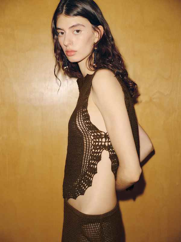 Lassoff Crochet Tank - Espresso