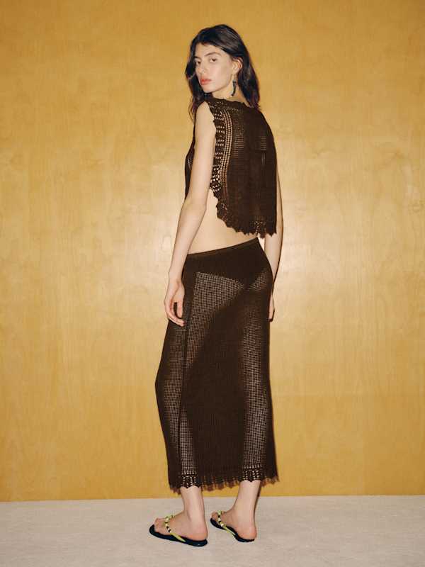 Lassoff Crochet Tank - Espresso