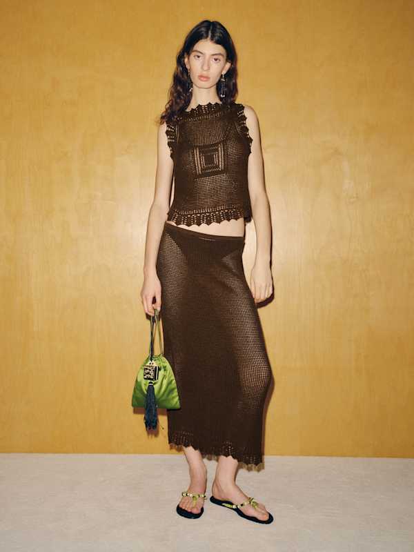 Lassoff Crochet Tank - Espresso