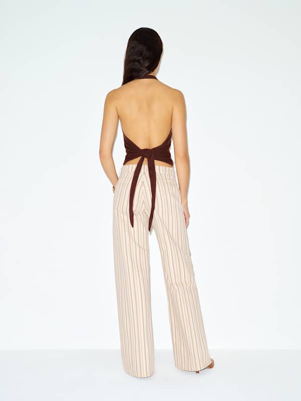 Quill Cashmere Halter Tank - Mahogany