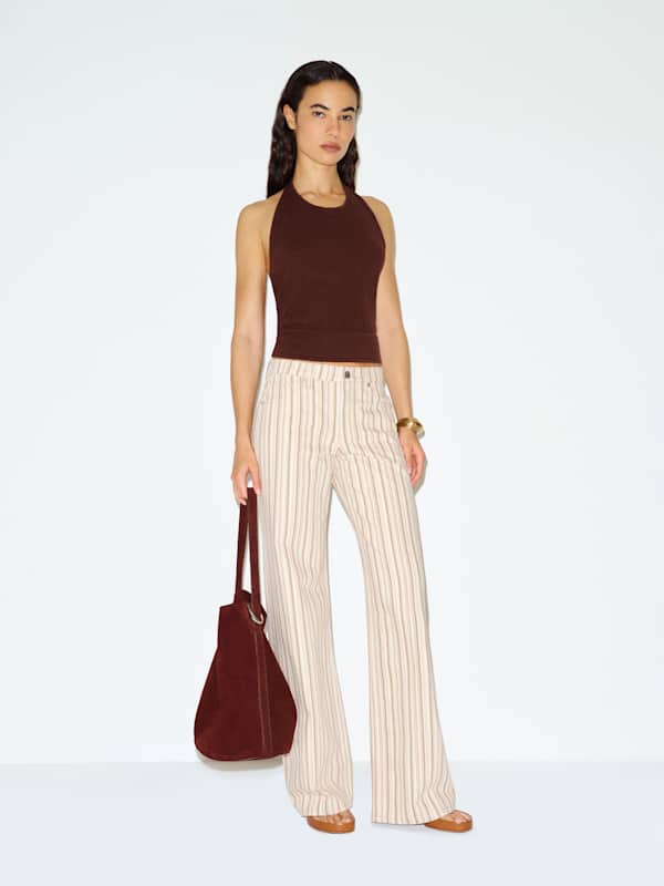 Quill Cashmere Halter Tank - Mahogany