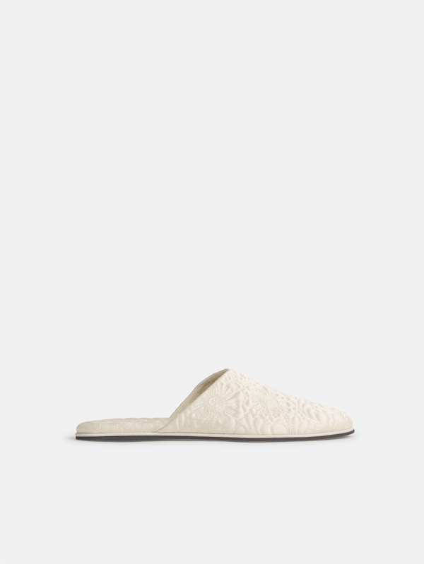 Mules plates Zealand - Satin Fior Di Latte