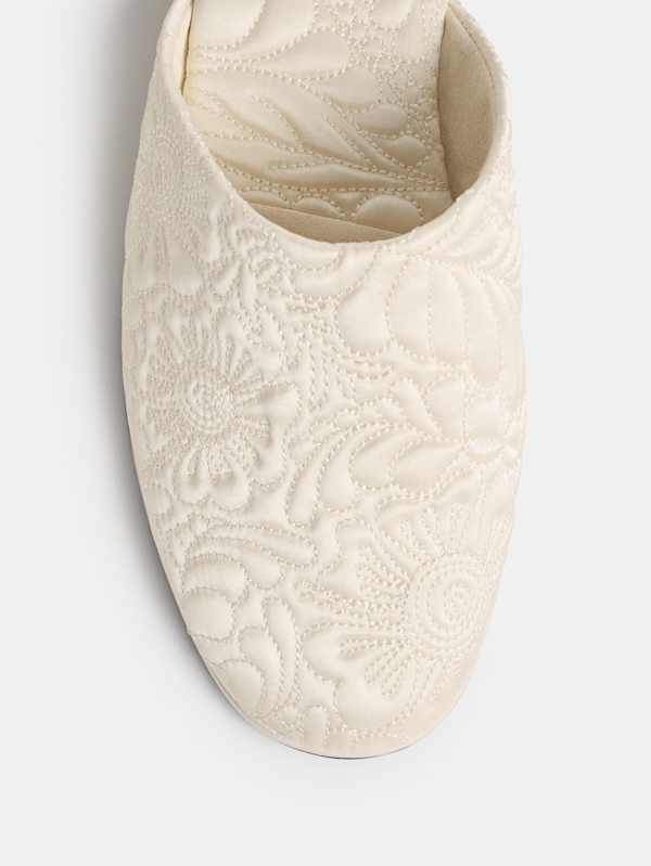 Mules plates Zealand - Satin Fior Di Latte