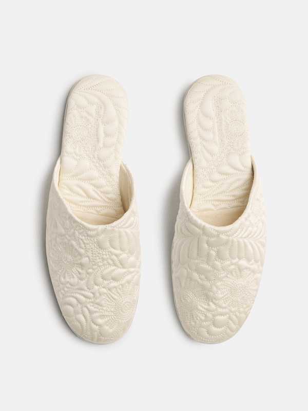 Mules plates Zealand - Satin Fior Di Latte