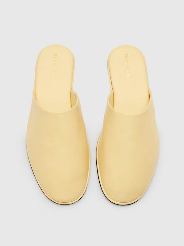 Zealand Flat Mule - Lemon Custard Leather