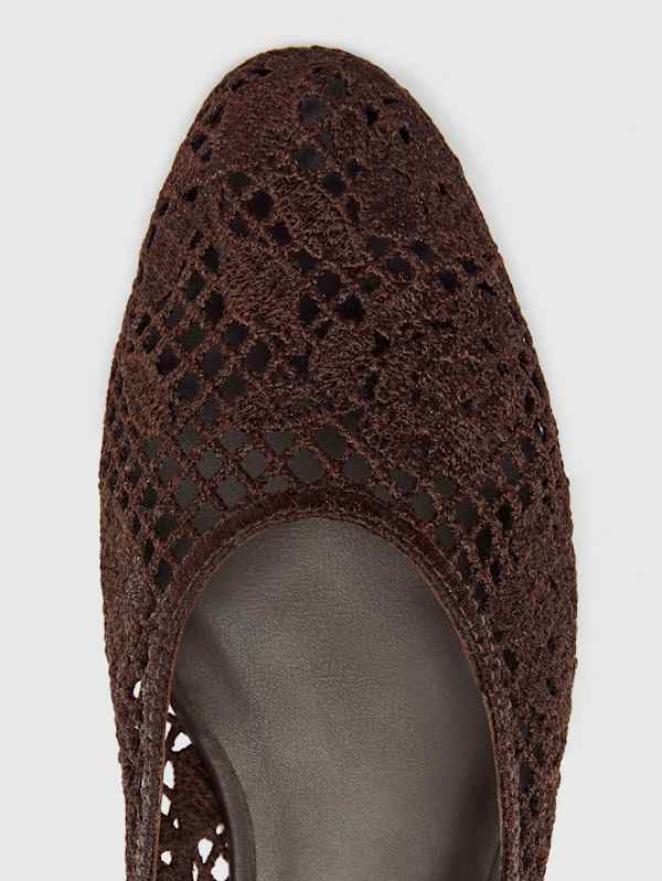 Chaussures plates Pillar - Dark Chocolate Floral Crochet