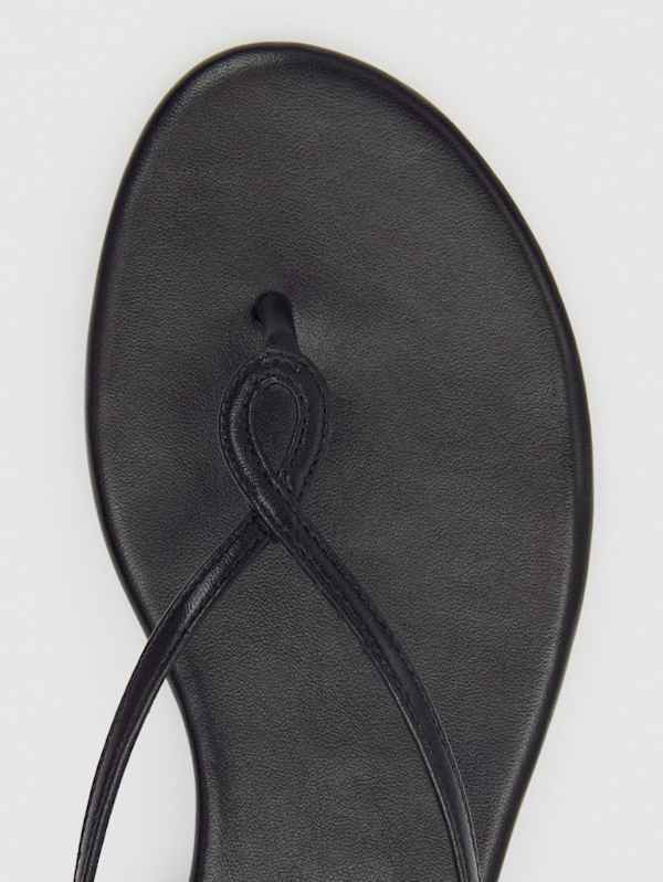 Luna Flat Sandal - Black Leather