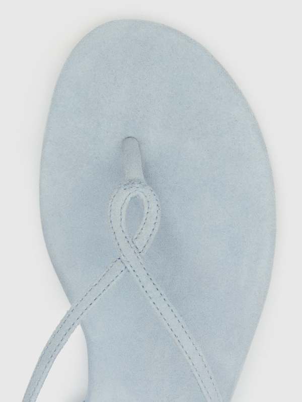Luna Flat Sandal - Mist Suede