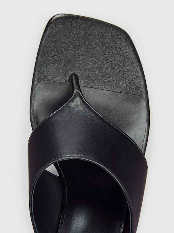 Sandales &agrave; brides et talons Sherlyn - Cuir noir