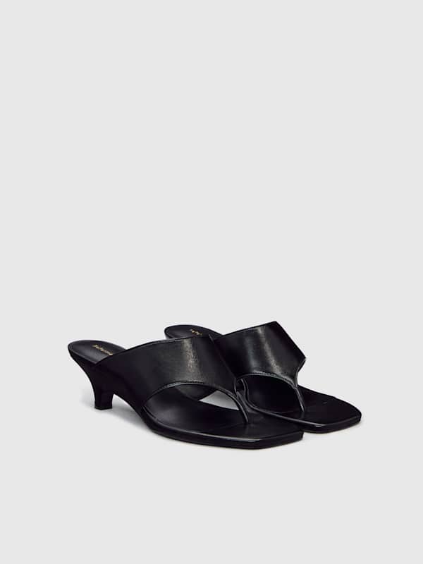 Sandales &agrave; brides et talons Sherlyn - Cuir noir