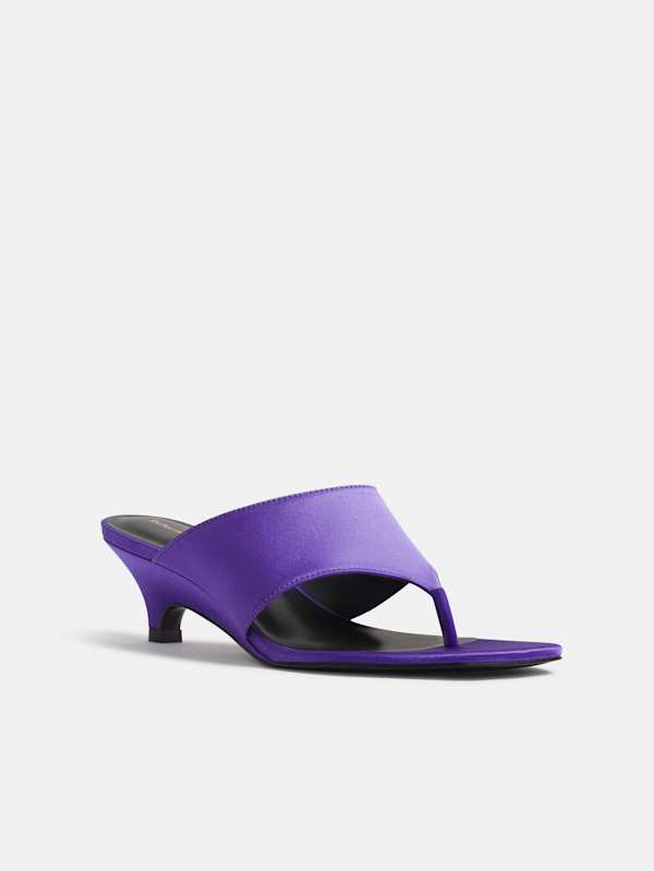 Sherlyn Wedge Thong - Purple Satin
