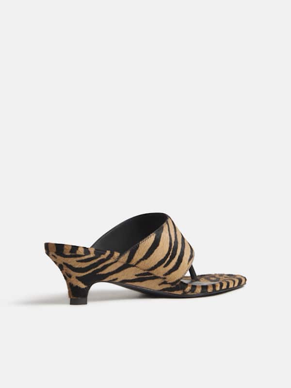 Sherlyn Wedge Thong - Warm Tiger Haircalf