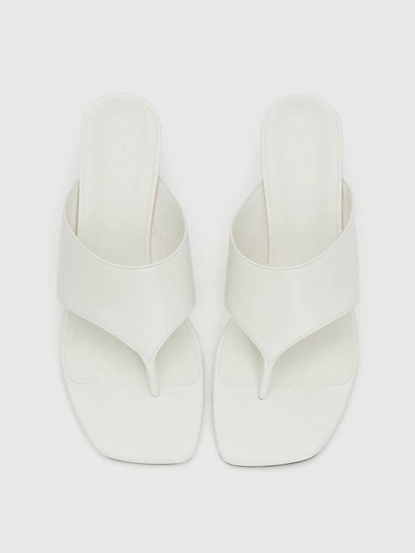 Sandales &agrave; brides et talons Sherlyn - Cuir blanc