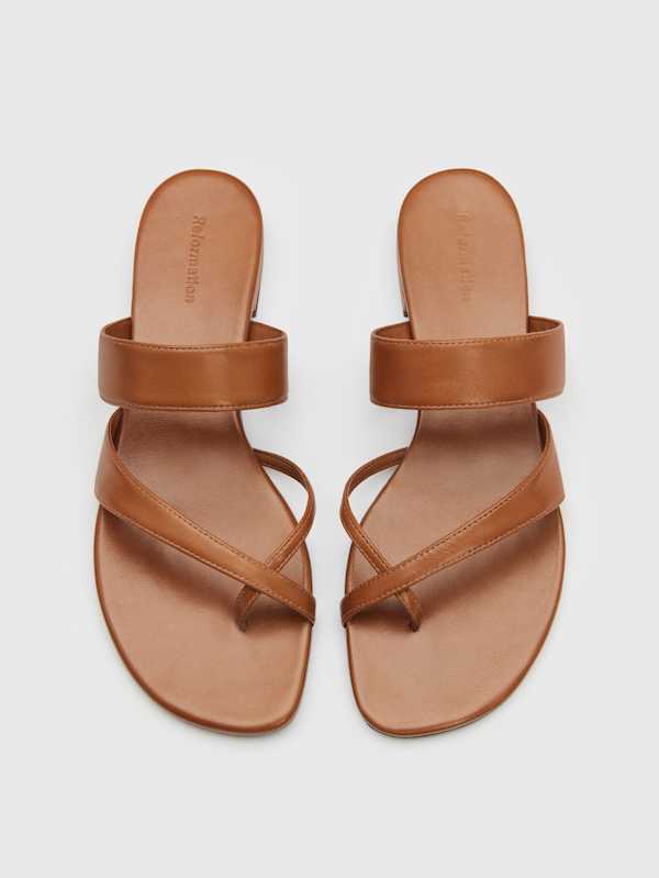 Genine Flat Sandal - Pecan Leather