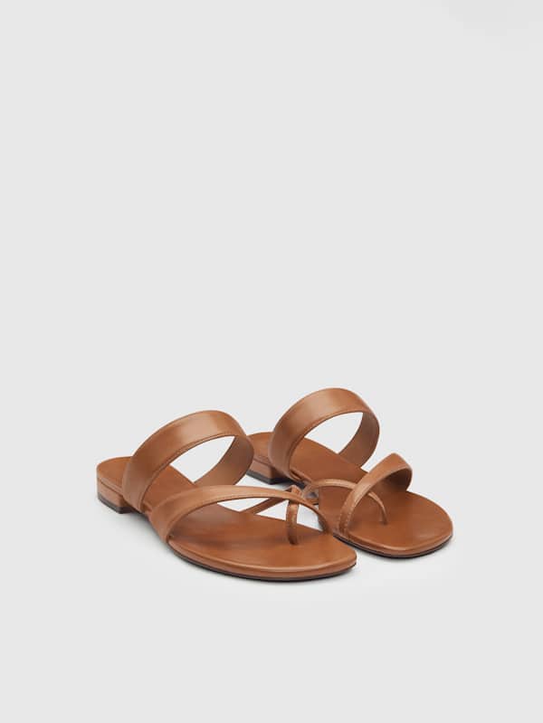 Genine Flat Sandal - Pecan Leather
