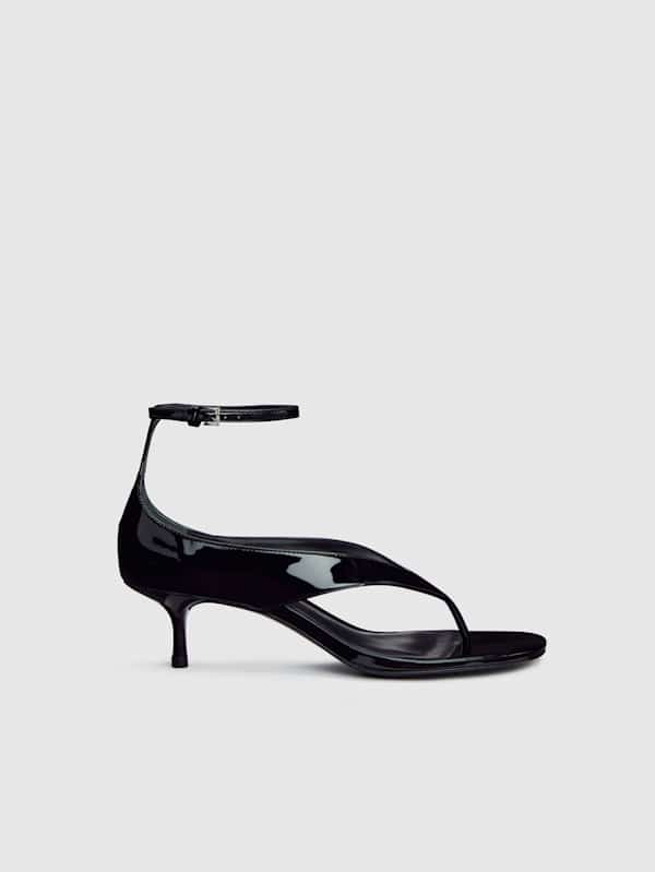 Stef Heeled Sandal - Black Patent