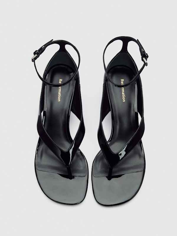 Stef Heeled Sandal - Black Patent
