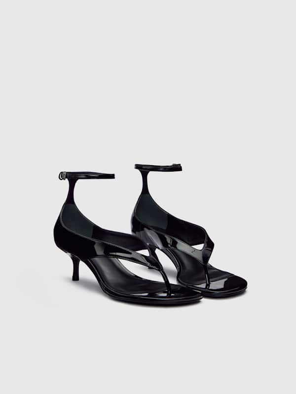 Stef Heeled Sandal - Black Patent